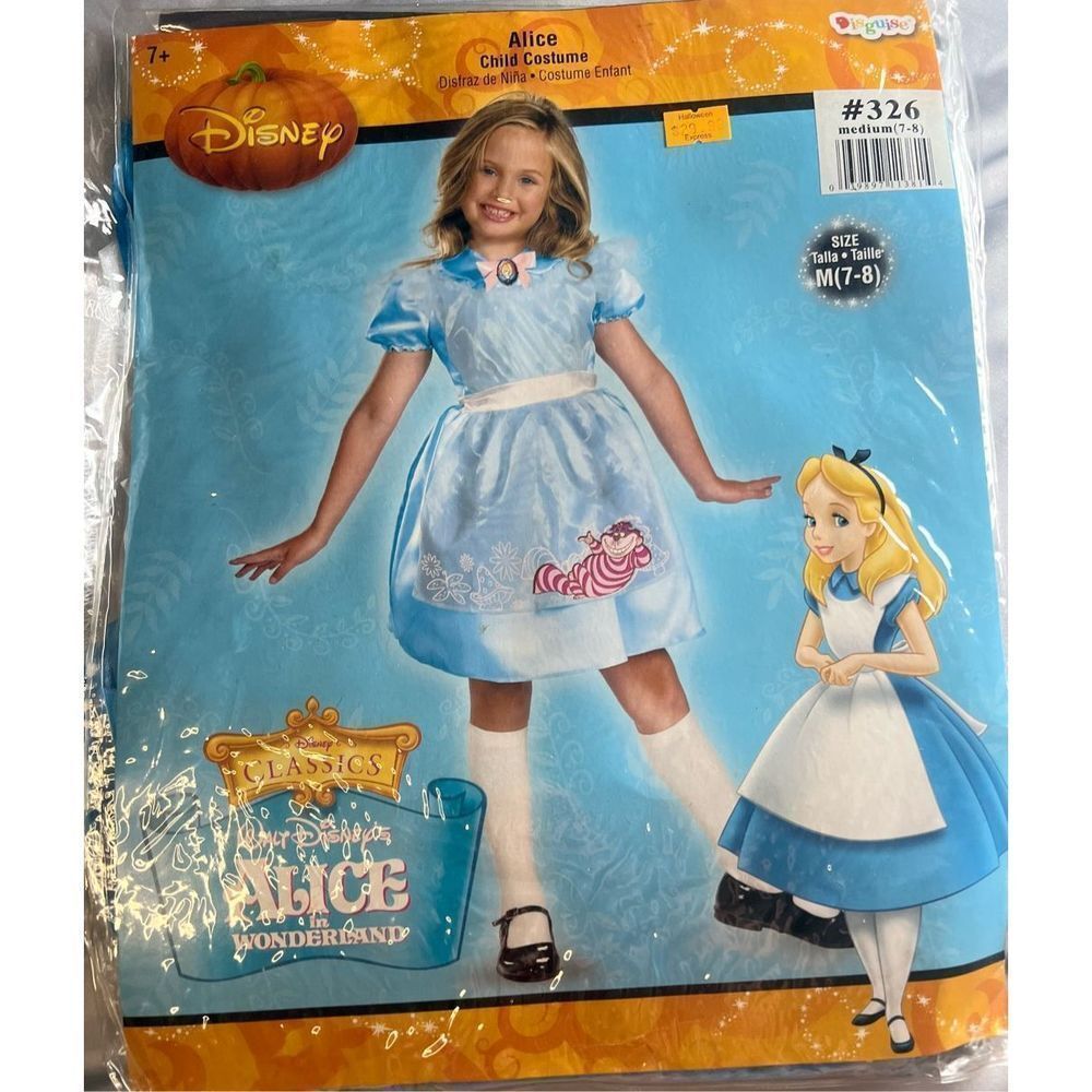 - Disney Alice in wonderland costume size m 7-8